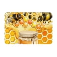 thumbnail image 1 of Balery Honey Bee Felpudo de franela, resistente a las manchas y a la decoloración, para uso interior y exterior, fácil de limpiar, 40 x 60 cm, 1 of 7