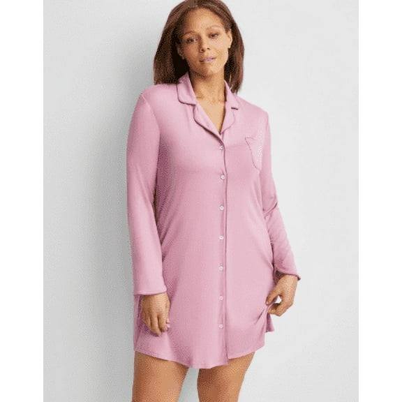 State of Day Women's Notch Collar Sleepshirt Xs-xl, Created for Macy's - Mauve Orchid Medium