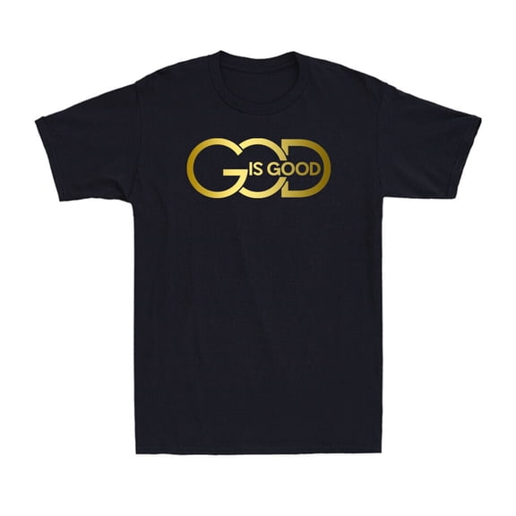 God Is Good Shirt Christian Religious Jesus God Faith Golden Print Men's T-Shirt