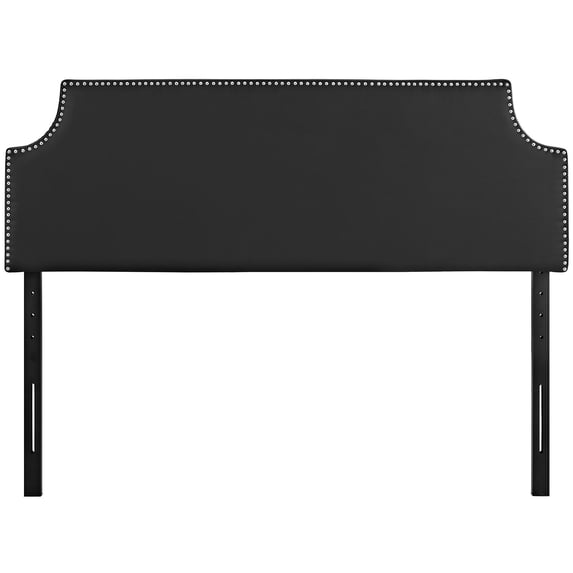 Modern Contemporary Urban Design Bedroom Full Size Headboard, Black, Faux Leather Wood