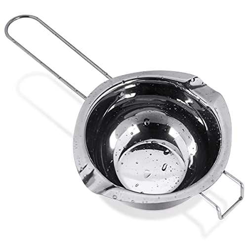 2Pcs Double Boiler Pot,Stainless Steel Melting Pot with Heat Resistant Handle for Melting Chocolate Candy and Candle Making 