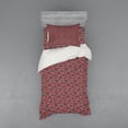 thumbnail image 1 of Floral Duvet Cover Set, Rose Canina Flower Continuous Feminine Pattern, Bedding Set with Shams and Fitted Sheet, 3 Sizes, by Ambesonne, 1 of 3