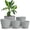 Gray, variant on Home Plant Pots Indoor with Drainage Holes – Set of 5  Plastic Flower Pots (7/6.6/6/5.3/4.8 Inch) – Modern Planters for Indoor Plants, Room & Office Décor
