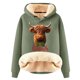 thumbnail image 1 of WILLBEST Sudadera Deportiva para Mujer con Capucha y Estampado Navideño de Vaca XXXX-Grande, 1 of 4