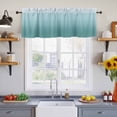 thumbnail image 2 of 2 Pack Turquoise Green Valance for Window Gradient Color Kitchen Valance Rod Pocket Short Curtain Topper Decorative Window Treatment for Living Room Bedroom 60"x18", 2 of 8