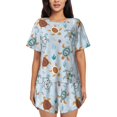thumbnail image 1 of Fotbe Sea Turtle Conjunto de Pijama Estampado para Mujer, 2 Piezas, Ropa de Dormir con Camiseta de Manga Corta y Shorts Suaves-3X-Large, 1 of 6