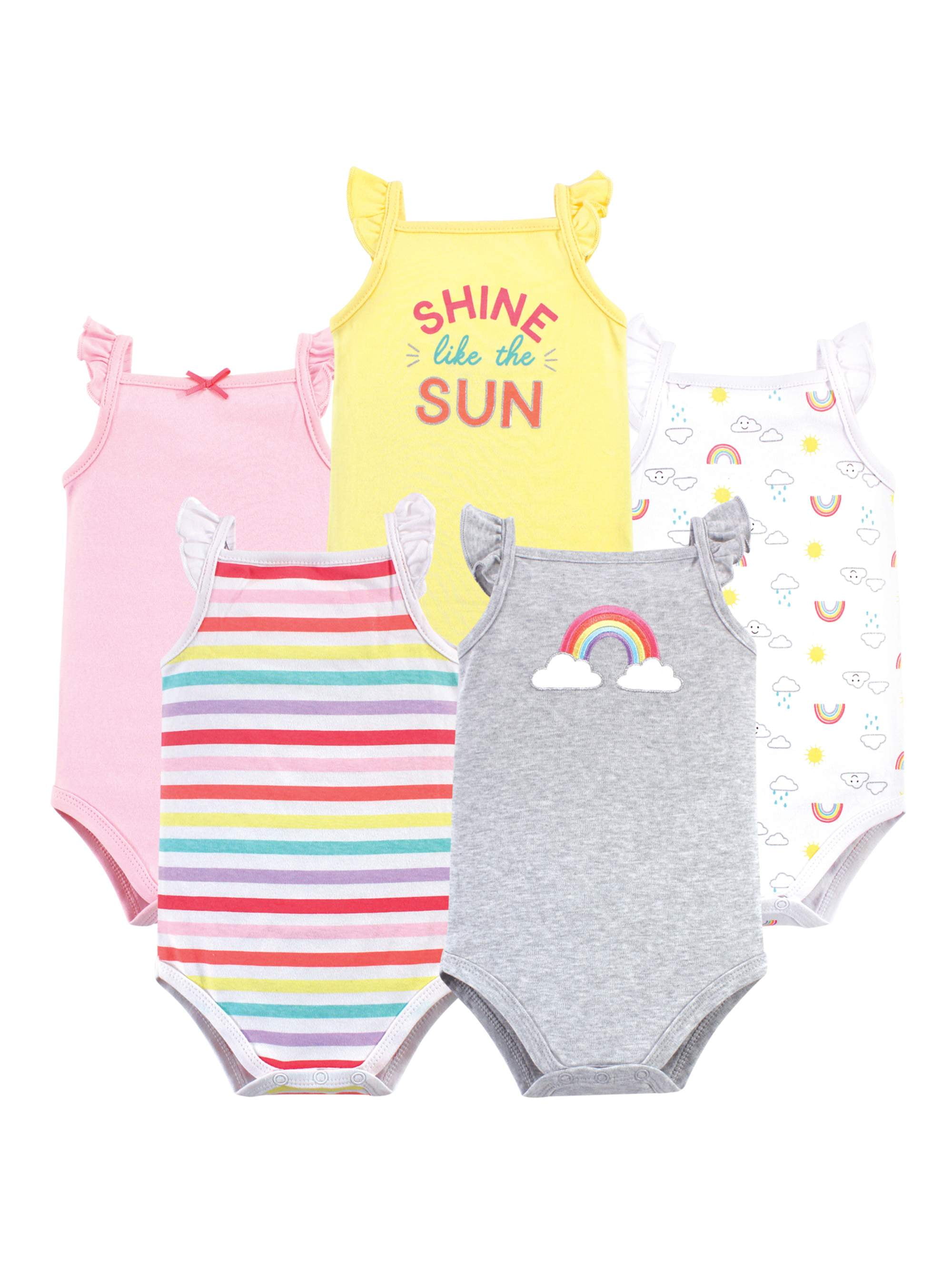 Hudson Baby Hudson Baby Girl Sleeveless Bodysuits, 5pack Walmart