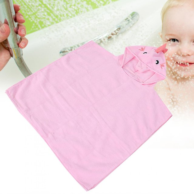 Albornoz Para Bebé, Toalla Facial De Baño Infantil Con Animales De Dibujos Animados De Felpa, Toallita Para Niños De 3 A 6 Años, Azul, Rosa Y Amarillo