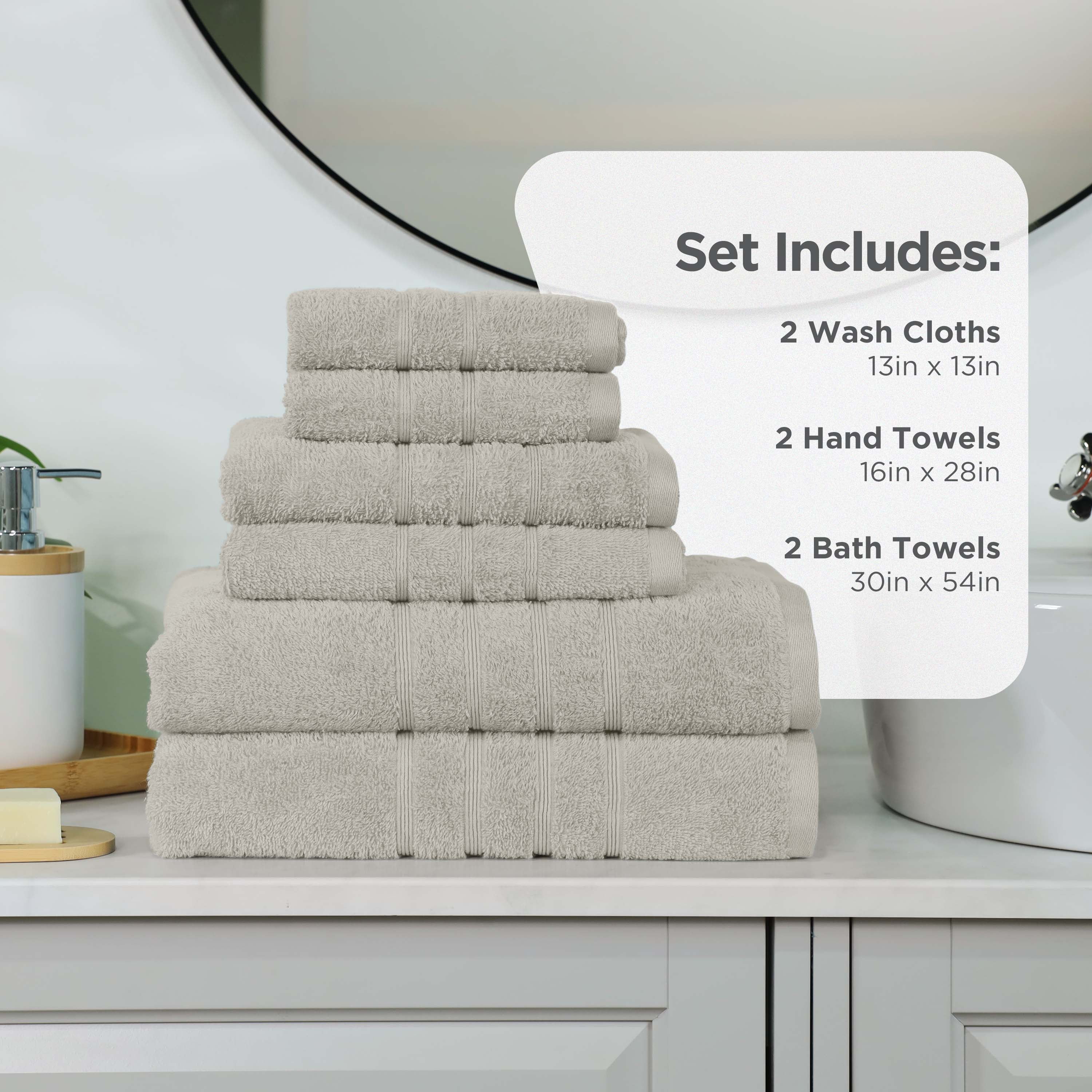 Martex 6-Piece Towel Set | 100% Cotton Soft & Absorbent Bath Towels | New Sand