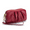 Wine Red, variant on HAWEE Women's Wristlet Wallet Genuine Leather Double Zipper Casual Ruched Clutch Purse, Brown