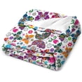 thumbnail image 5 of Butterfly Colorful Blanket Smooth Soft Print Enlarged Blanket 60\u201dx50\u201d Kid Baby for Sofa Chair Bed Office Travelling Camping Butterfly Throw Blanket Ultra Soft Flannel Gifts for Kids Adults, 5 of 6