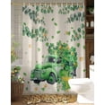 thumbnail image 4 of St Patricks Day Shower Curtain Green Truck Lucky Clover Shower Curtains for Bathroom Shamrock Green Eucalyptus Leaves Bath Curtains Sets for Spring Irish Holiday Decor Waterproof Standard 72" X 72", 4 of 5
