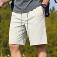 thumbnail image 2 of Besolor Cargo Shorts for Men Wide Leg Drawstring Elastic Waist Lightweight Casual Workout Outdoor Hiking Running Half Pants with Pockets(X-Large,Beige), 2 of 7