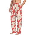 thumbnail image 2 of Xecao Beige Flowers Men's Straight Lounge Pajama Pants: The Ultimate in Comfortable Sleepwear, 2 of 9