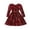 Red, variant on Girls Velvet Star Print Long Sleeve Dress – Elegant Ruffle Hem Christmas Party Gown – Versatile Kids Clothing for Holiday Dance Photoshoot (Ages 3-7 Years)