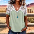thumbnail image 2 of Women's Tops, Tees & Blouses V Neck Loose Short Sleeve Lace Casual Blouse Cute Summer Tops, 2 of 4