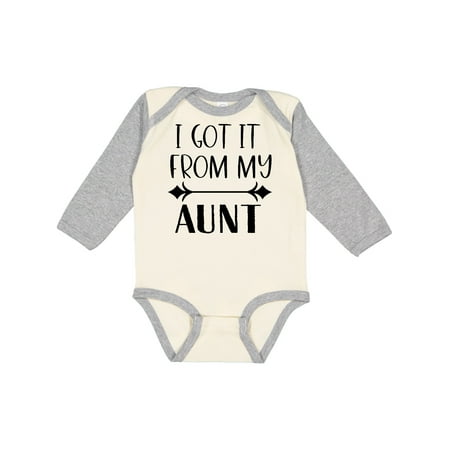 

Inktastic I Got It From My Aunt Gift Baby Boy or Baby Girl Long Sleeve Bodysuit