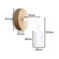 thumbnail image 2 of Apliques de pared para interiores de 2 piezas, apliques de pared industriales LED para interiores, lámparas de pared de madera para sala de estar, dormitorio [Clase energética E] blanco, 2 of 5