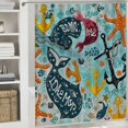 thumbnail image 6 of Orinice Marine Animals and Anchors Bathroom Decor Set with Colorful Luxurious Graphic Print Polyester Fabric Shower Curtain and Hooks 69x72, 6 of 7
