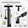 thumbnail image 6 of Bike Pump, Advanced Bike Tire Inflator, Bicycle Hand Air Pump with Dual Presta and Schrader Valves, Handheld Bike Pump, Suitable for Road and Mountain Bikes, Baby Stroller, Balls, 6 of 6