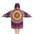 thumbnail image 2 of Colorful Tie Dye Luminous Mandala Pattern Blanket Hoodies for Kids 6-13YR Oversize Wearable Blanket Hoodies for Boys Girls Teens, 2 of 7