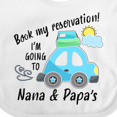 thumbnail image 4 of Inktastic Book My Reservation I'm Going to Nana and Papa's Boys or Girls Baby Bib, 4 of 4