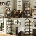 thumbnail image 3 of Kojooin 71" Bookshelf 5 Tier Bookcase Arched Display Racks Tall Bookshelf Freestanding Open Storage Shelf with Sturdy Metal Frame for Bedroom Living Room Home Office Bathroom, 3 of 9