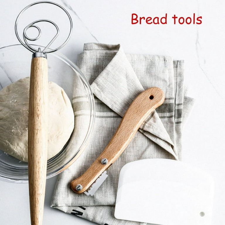 Bread Baking Tool Set Bread Scraper Dough Whisk Dough Scraper for Bread Cake Pizza