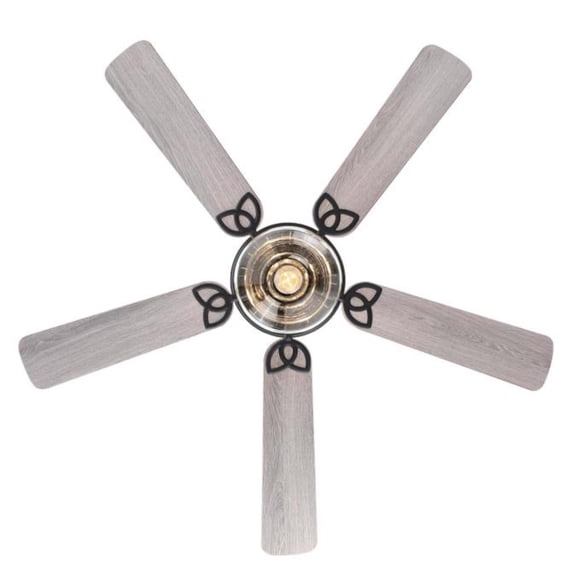 Westinghouse Scholar 52 in. Matte Black Finish Reversible Blades (Weathered Oak/Walnut) Clear Glass