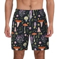 thumbnail image 2 of Goofa Mushrooms Printed Men's Swim Trunks Board Shorts Quick Dry Mens Swimming Trunks with Compression Liner,Breathable Fit Hawaii Beach Shorts-Large, 2 of 9