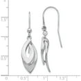 thumbnail image 4 of Sterling Silver Polished and Brushed Shepherd Hook Earrings (41x9), 4 of 5