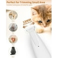 thumbnail image 4 of Paw Trimmer with LED Light, Ultra-Low Noise Dog Trimmer Grooming Kit with Replacement Blades, Waterproof Rechargeable Pet Hair Clippers for Small Dogs Cats Paws, Eyes, Ears, Face, Rump, 4 of 7