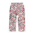 thumbnail image 4 of WTOBBY Women's Breathable Floral Printed Elastic Waist Bermuda Shorts with Side Pockets, Stylish and Casual for Women, Perfect for Daily Wear,Hot Pink S, 4 of 5