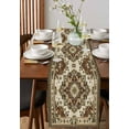 thumbnail image 2 of Brown Floral Burlap Cotton Table Runner 13x48 Inches Long, Bohemian Vintage Ethnic Tribals Farmhouse Table Runners, Outdoor Dining Tablecloths Decor for Baby Shower/Party/Wedding, 2 of 6