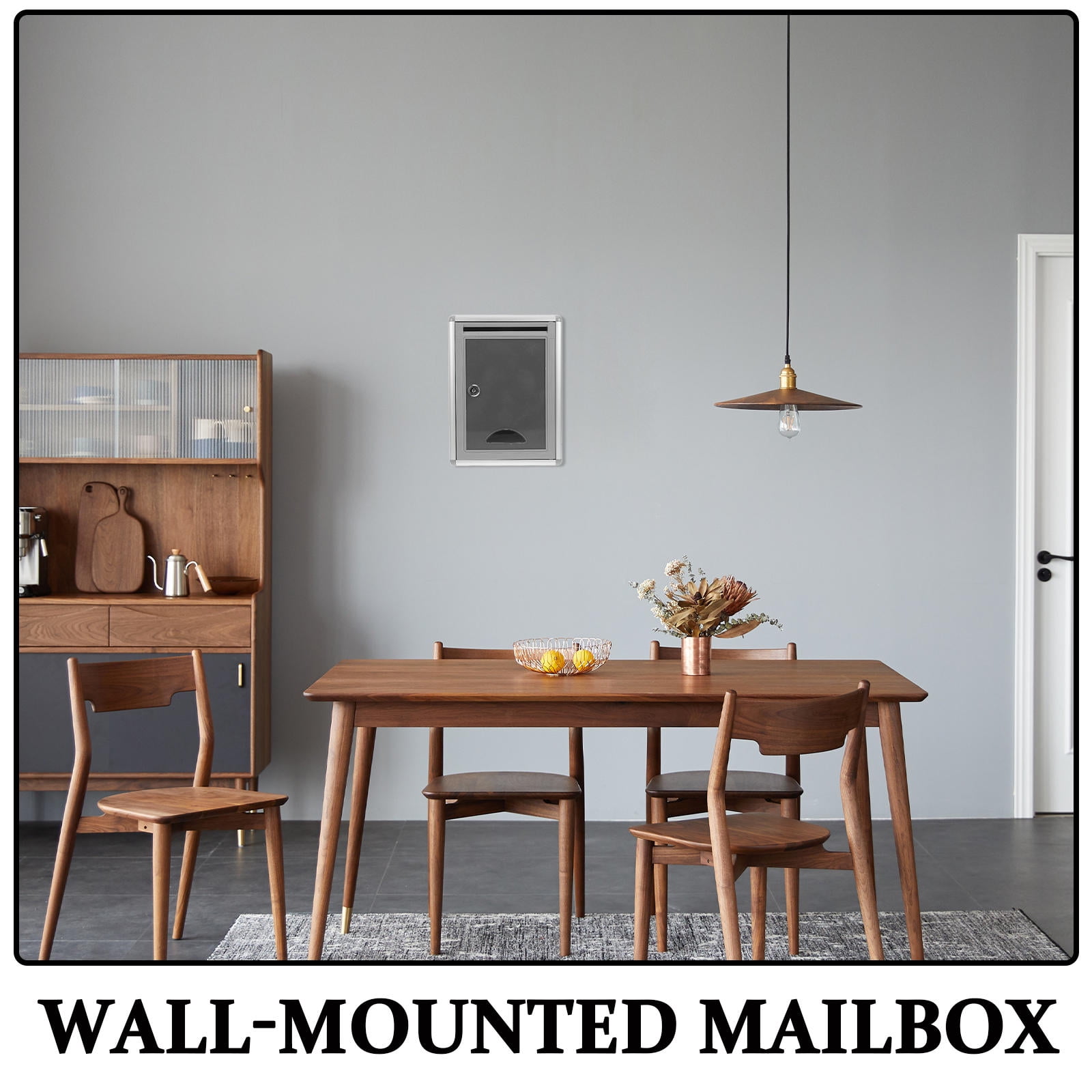 MLINS 1 Set Locking Mailbox Wall Mounted Secure Post Box With Key Lock Large Capacity Hanging Mailbox Modern Design For Office Home Outdoor Use Party