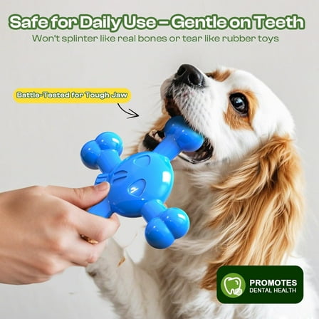 Dog Toys for Aggressive Chewers , Boredom and Stimulating Best Dog Toys for Medium / Large Breed , Tough Almost Indestructible Dog Bones for Teeth Cleaning and Training