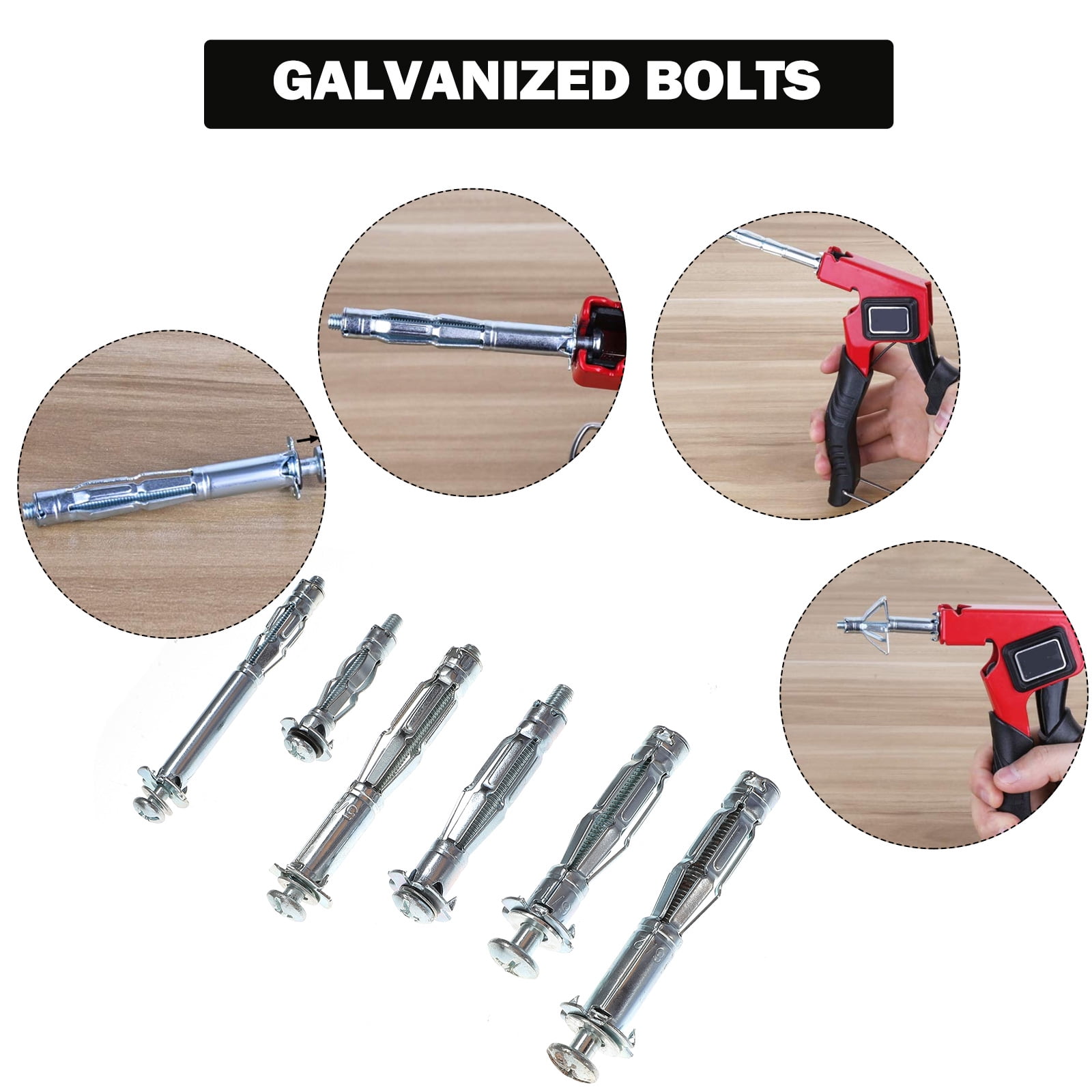 OUNONA  42 Pcs Self-drilling Anchors Screws Hollow Expansion Bolt Drywall Fasteners