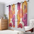 thumbnail image 2 of Yayeee Window Curtains Light Filtering 63"x42" Grommet Panel Pair Home Living Room Decor, Purple Hand Drawn Floral, 2 of 7