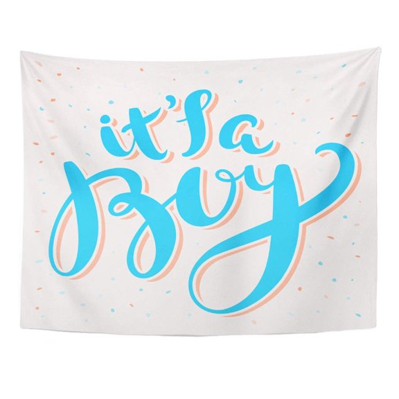 ZEALGNED Baby It Boy Birth Congrats Text Congratulation Phrase Wall Art Hanging Tapestry Home Decor for Living Room Bedroom Dorm 60x80 inch