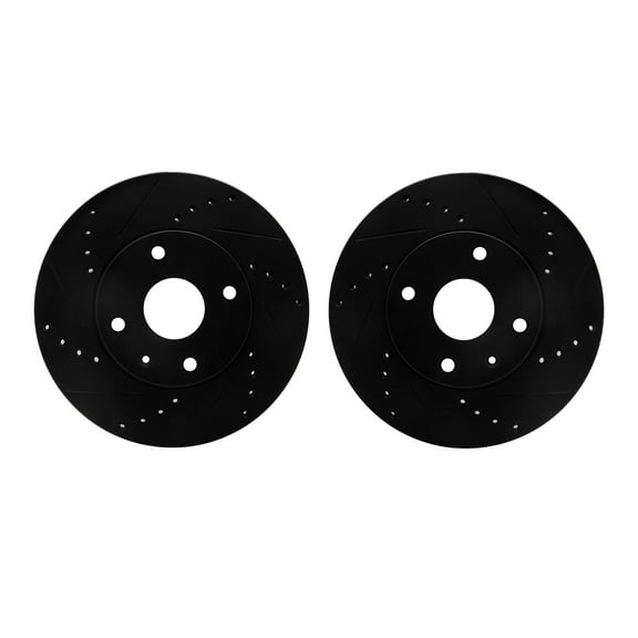 Dynamic Friction Company Front Brake Rotors Drilled and Slotted Black - 8002-40035
