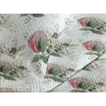 thumbnail image 3 of Ambesonne Floral Quilted Coverlet 3 Pcs, Arrangement of Roses Romance, Queen Size, Ivory Jade Green Rose, 3 of 4