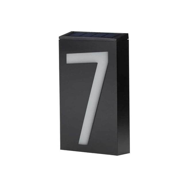 Bearachild Número de placa de puerta solar, luz de señal, lámpara desenchufada de gran tamaño, adornos Led para tienda, placa de placa de casa de noche Iluminación y accesorios Numero 7 Bearachild HA072719-08
