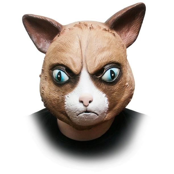 Adults Catitude Grumpy Cat Kitten Head Animal Latex Mask Costume Accessory Walmart Com Walmart Com