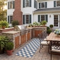 thumbnail image 3 of SAFAVIEH Courtyard Talbot Checkered Indoor/Outdoor Runner Rug, Blue/Beige, 2'3" x 8', 3 of 12