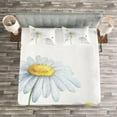 thumbnail image 3 of Ambesonne Dragonfly Quilted Bedspread Set 3 Pcs, Chamomile Soft Nature, Queen Size, Yellow White, 3 of 3