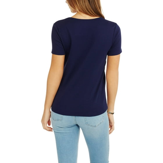 White Stag Women's Essential Short Sleeve Scoopneck TShirt, 2 Pack