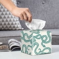 thumbnail image 5 of Goofa Hand Drawn Snake Tissue Box Cover PVC Leather Tissue Holder Square Facial Tissue Case Facial Paper Organizer Dispenser for Bathroom, Vanity Countertop, 5 of 8
