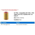 thumbnail image 2 of Air Filter - Compatible with 1993 - 1996 Jaguar XJS 4.0L 6-Cylinder VIN 7 24-Valve FI 1994 1995, 2 of 2