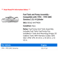 thumbnail image 2 of Fuel Tank and Pump Assembly - Compatible with 1994 - 1995 GMC Sonoma 2.2L 4-Cylinder, 2 of 2