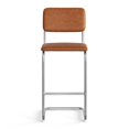 thumbnail image 5 of Pemberly Row Vegan Leather Bar Height Stool (Set of 2) in Brown, 5 of 5